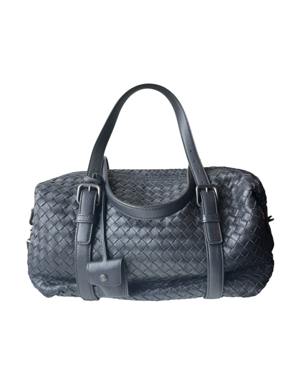 Bottega Veneta Black Nappa Leather Montaigne Boston Bag Duffel Lock Key Ex+